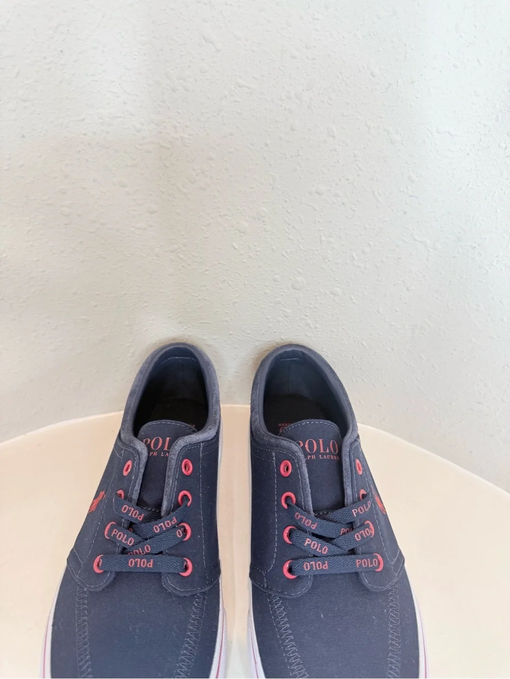 Polo Ralph Lauren Men’s Faxon X Pony Navy Red Canvas Sneakers Size 8 NWT